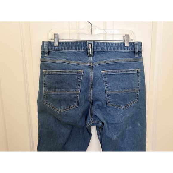Caterpillar Men Jeans 32x32 Blue Denim Straight Workwear Pockets Mid Rise Cotton - Picture 4 of 6